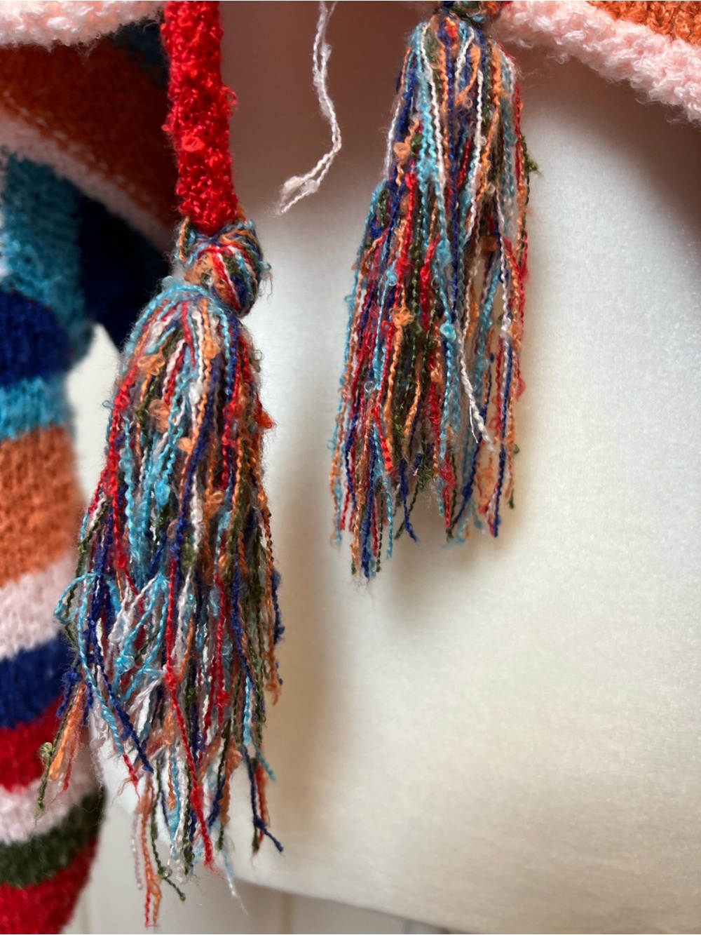 Altard State Size Small Oversized Crop Sweater Tassle Rainbow Fall Layering Boho - Picture 5 of 9